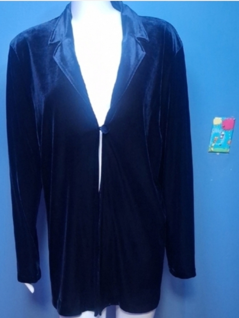 Midnight Blue Velvet Blazer Jacket